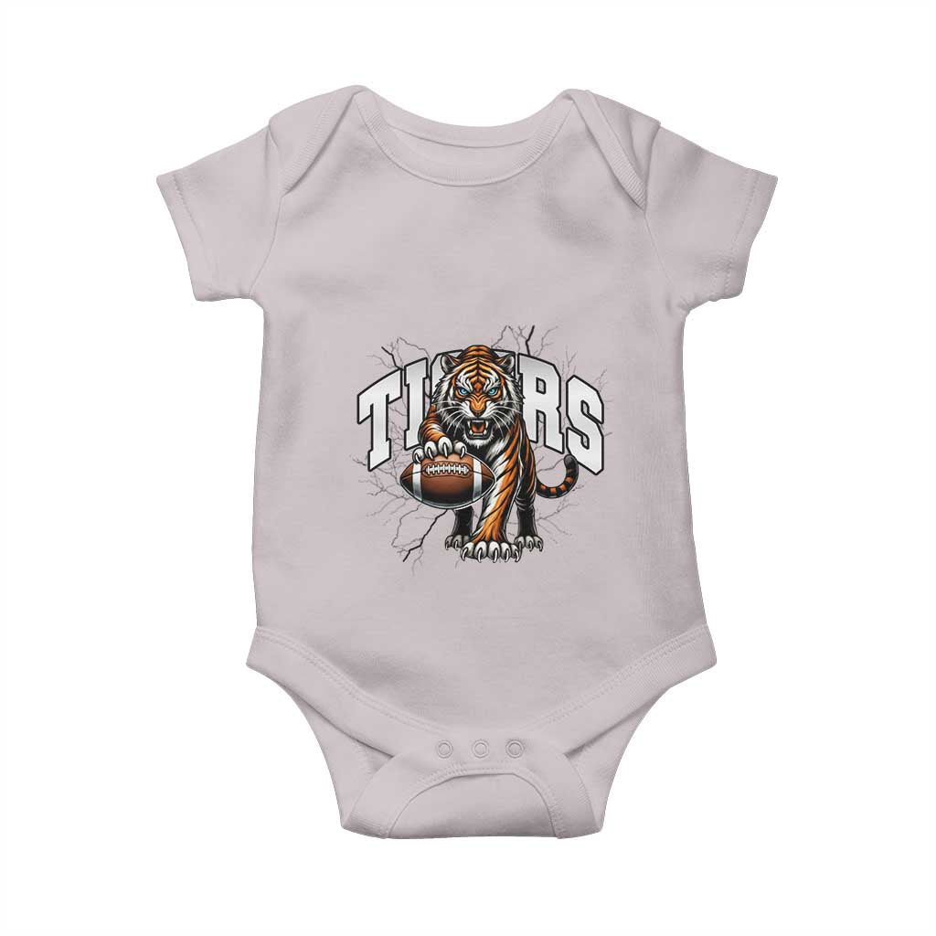 Funny Bengal Tiger Baby Onesie Gift For Football Lover TS12 Ice Gray Print Your Wear