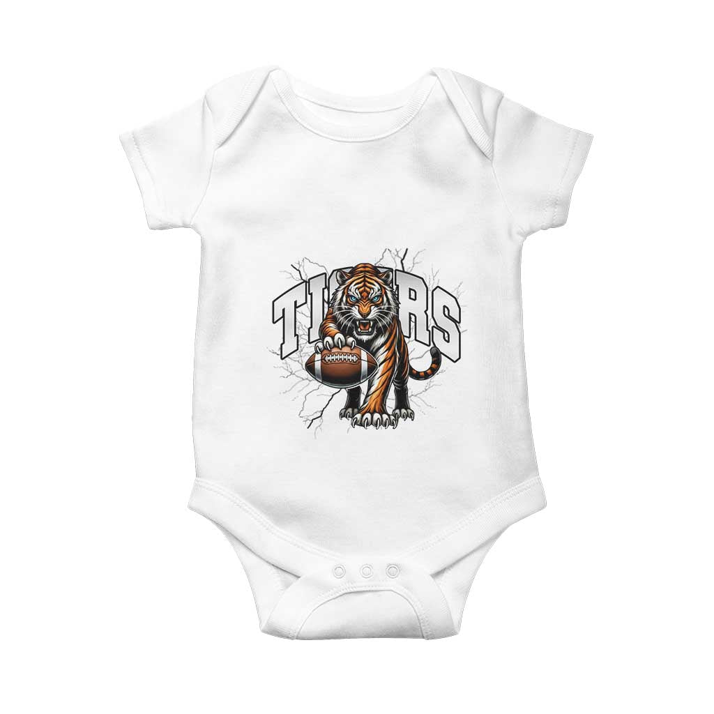 Funny Bengal Tiger Baby Onesie Gift For Football Lover TS12 White Print Your Wear
