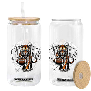 Funny Bengal Tiger Glass Can Gift For Football Lover TS12 Print Your Wear