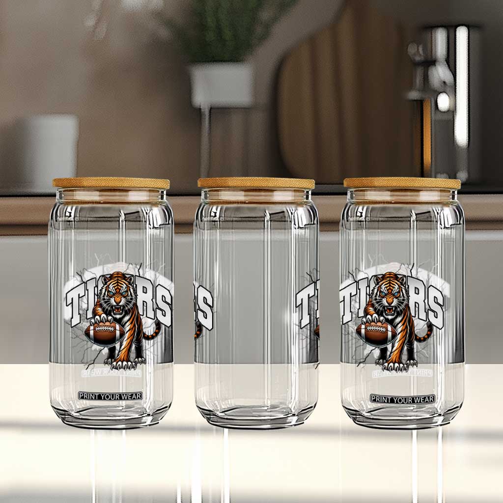 Funny Bengal Tiger Glass Can Gift For Football Lover TS12 Print Your Wear