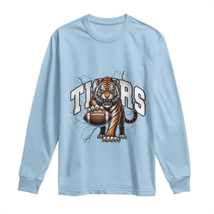 Funny Bengal Tiger Long Sleeve Shirt Gift For Football Lover TS12 Light Blue Print Your Wear