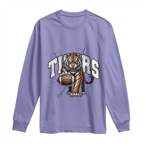 Funny Bengal Tiger Long Sleeve Shirt Gift For Football Lover TS12 Violet Print Your Wear