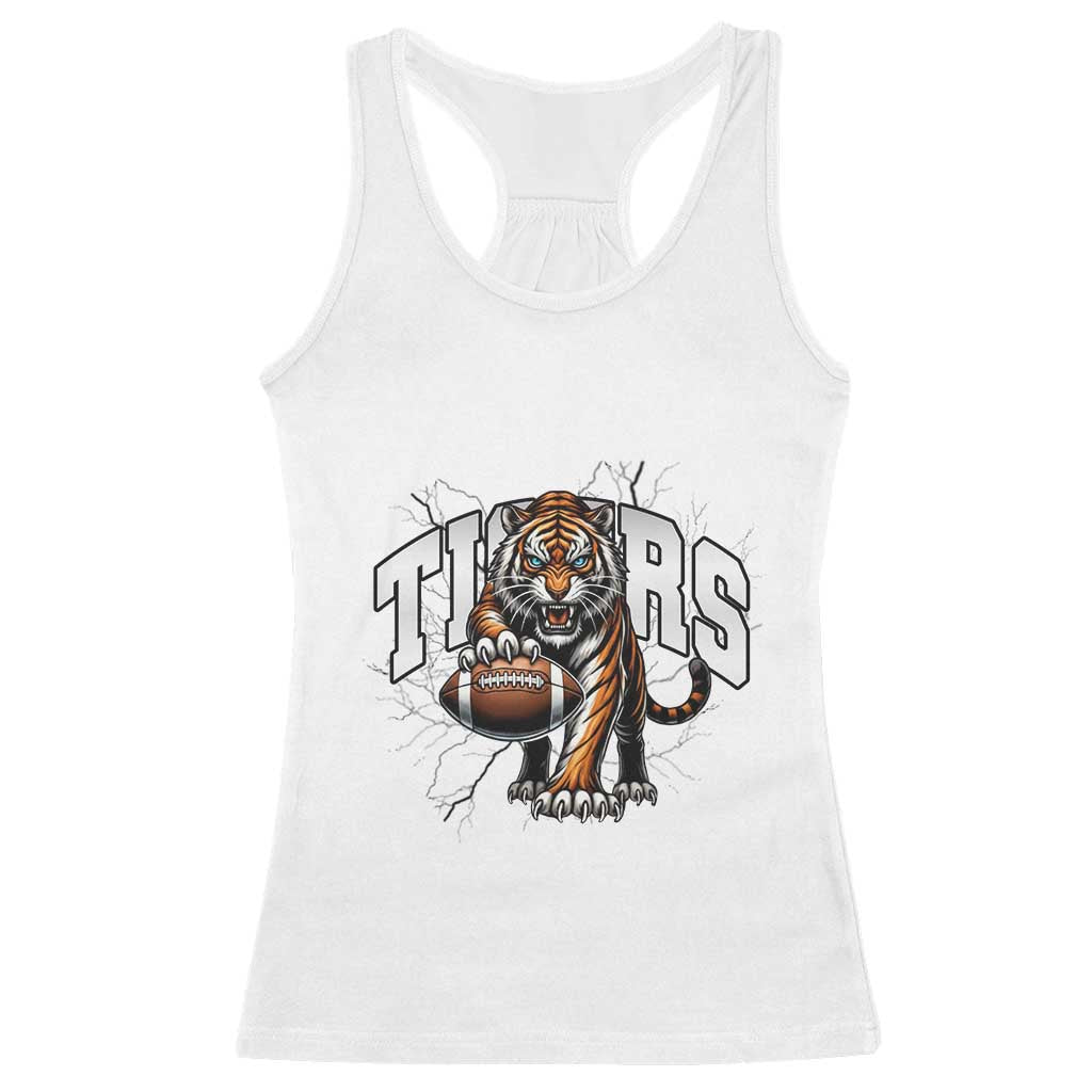 Funny Bengal Tiger Racerback Tank Top Gift For Football Lover TS12 White Print Your Wear