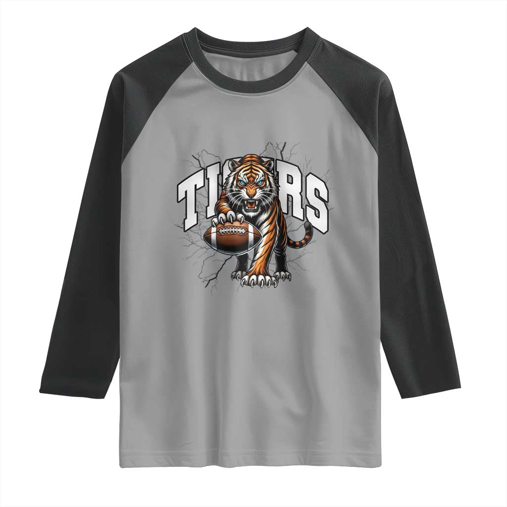 Funny Bengal Tiger Raglan Shirt Gift For Football Lover TS12 Sport Gray Black Print Your Wear