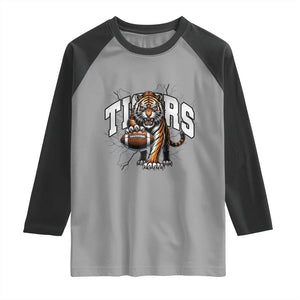 Funny Bengal Tiger Raglan Shirt Gift For Football Lover TS12 Sport Gray Black Print Your Wear