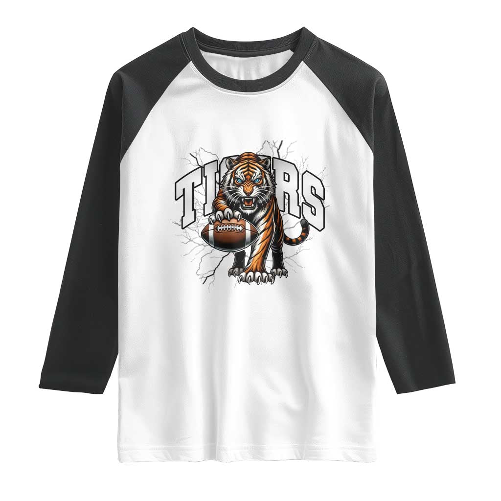 Funny Bengal Tiger Raglan Shirt Gift For Football Lover TS12 White Black Print Your Wear
