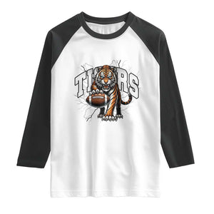 Funny Bengal Tiger Raglan Shirt Gift For Football Lover TS12 White Black Print Your Wear