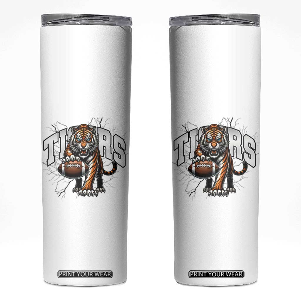 Funny Bengal Tiger Skinny Tumbler Gift For Football Lover TS12 White Print Your Wear