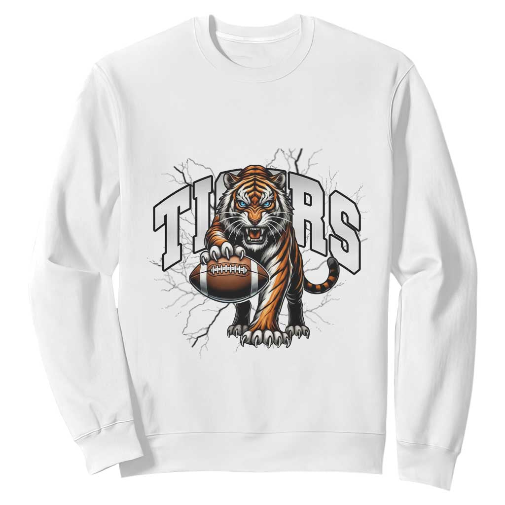 Funny Bengal Tiger Sweatshirt Gift For Football Lover TS12 White Print Your Wear