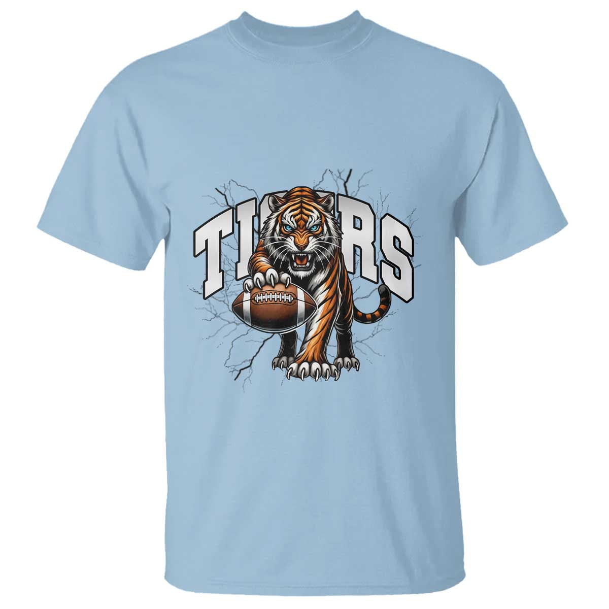 Funny Bengal Tiger T Shirt Gift For Football Lover TS12 Light Blue Print Your Wear