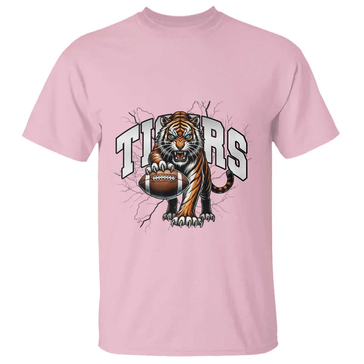 Funny Bengal Tiger T Shirt Gift For Football Lover TS12 Light Pink Print Your Wear