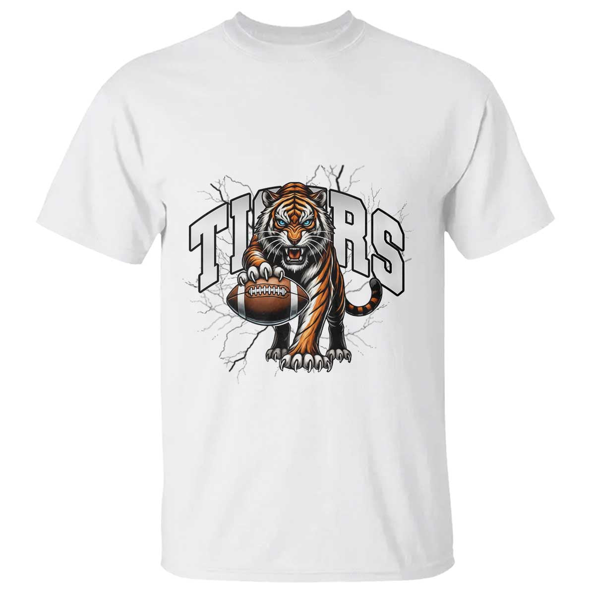 Funny Bengal Tiger T Shirt Gift For Football Lover TS12 White Print Your Wear