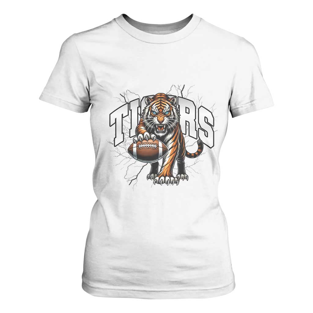 Funny Bengal Tiger T Shirt For Women Gift For Football Lover TS12 White Print Your Wear