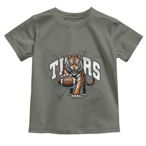 Funny Bengal Tiger Toddler T Shirt Gift For Football Lover TS12 Military Green Print Your Wear