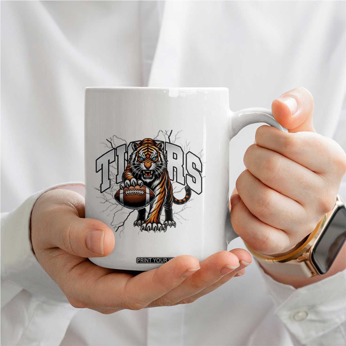 Funny Bengal Tiger Coffee Mug Gift For Football Lover TS12 Print Your Wear