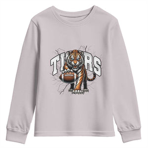 Funny Bengal Tiger Youth Sweatshirt Gift For Football Lover TS12 Ice Gray Print Your Wear