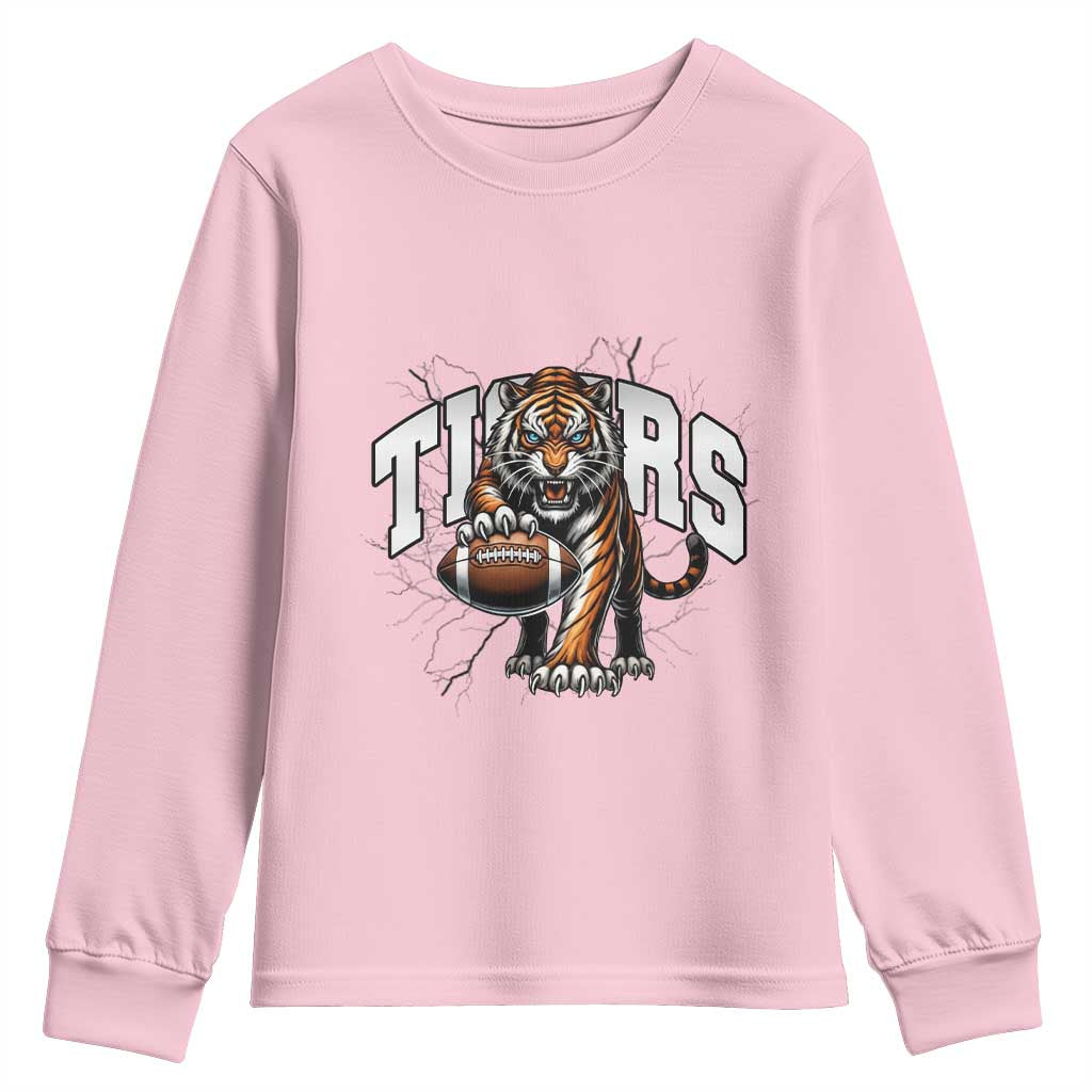 Funny BFT Gift For Football Lover Youth Sweatshirt TS12 Light Pink Print Your Wear