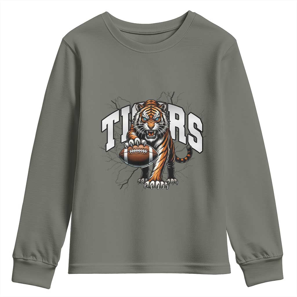 Funny BFT Gift For Football Lover Youth Sweatshirt TS12 Military Green Print Your Wear