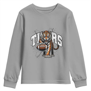 Funny Bengal Tiger Youth Sweatshirt Gift For Football Lover TS12 Sport Gray Print Your Wear