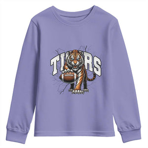Funny Bengal Tiger Youth Sweatshirt Gift For Football Lover TS12 Violet Print Your Wear