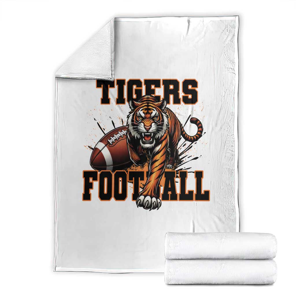 Bengal Tiger Football Throw Blanket Game Day Gift TS12 White Print Your Wear