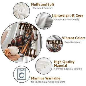 Bengal Tiger Football Throw Blanket Game Day Gift TS12 Print Your Wear