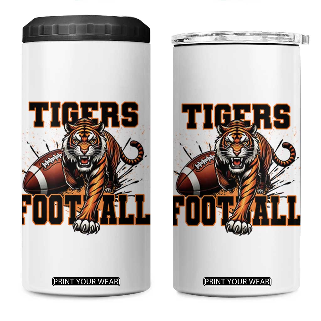Bengal Tiger Football 4 in 1 Can Cooler Tumbler Game Day Gift TS12 One Size: 16 oz White Print Your Wear