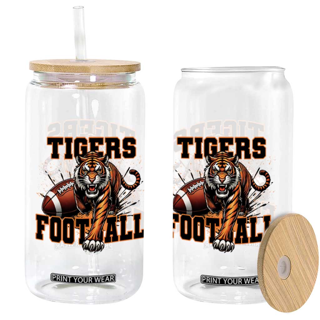 Bengal Tiger Football Glass Can Game Day Gift TS12 Print Your Wear