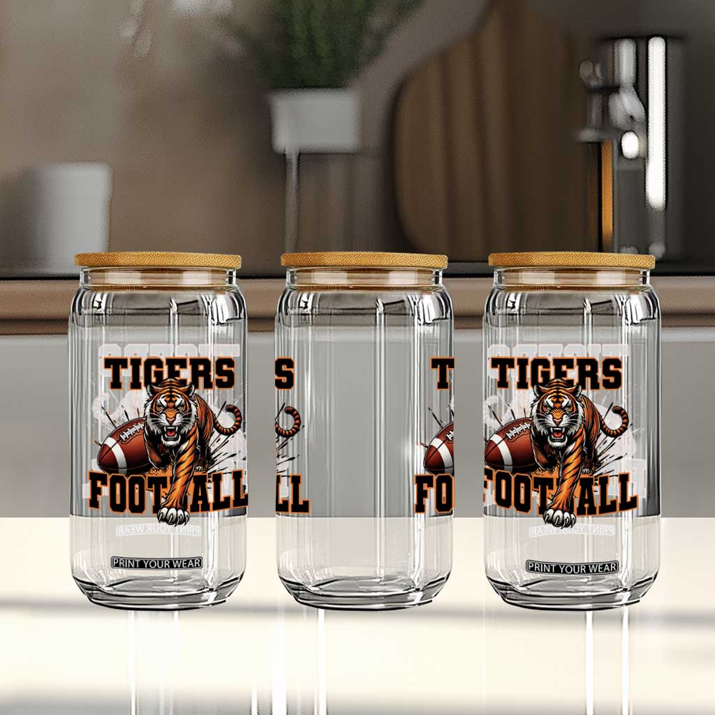 Bengal Tiger Football Glass Can Game Day Gift TS12 Print Your Wear
