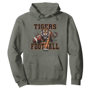 Bengal Tiger Football Hoodie Game Day Gift TS12 Military Green Print Your Wear