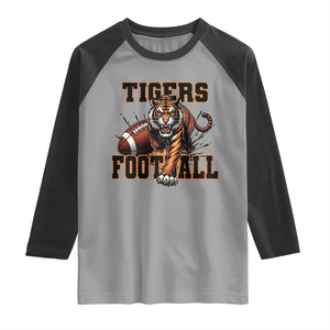 Bengal Tiger Football Raglan Shirt Game Day Gift TS12 Sport Gray Black Print Your Wear