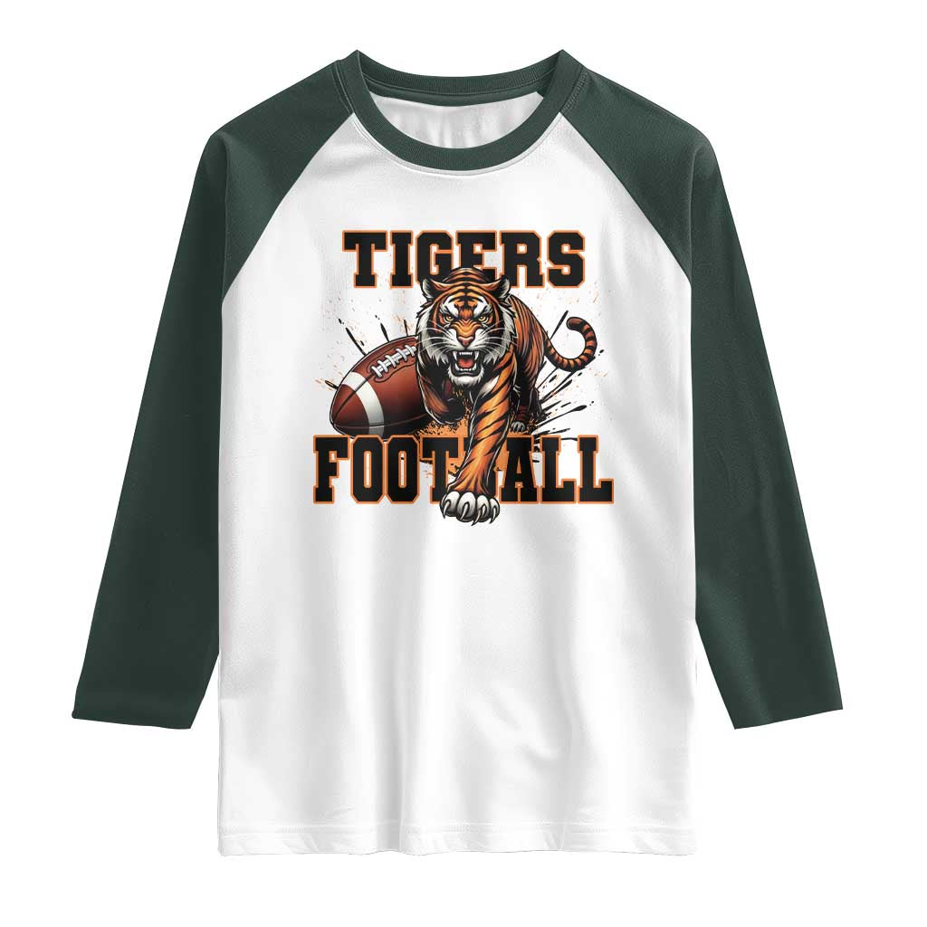 Funny BFT Game Day Gift Raglan Shirt TS12 White Dark Forest Green Print Your Wear