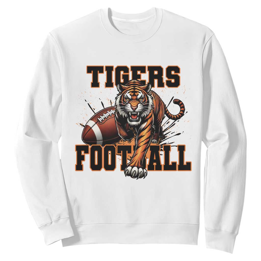 Bengal Tiger Football Sweatshirt Game Day Gift TS12 White Print Your Wear