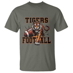 Bengal Tiger Football T Shirt Game Day Gift TS12 Military Green Print Your Wear