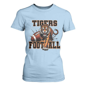 Bengal Tiger Football T Shirt For Women Game Day Gift TS12 Light Blue Print Your Wear