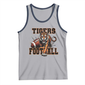 Bengal Tiger Football Tank Top Game Day Gift TS12 Athletic Heather Navy Print Your Wear