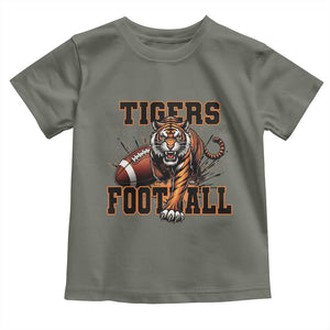 Bengal Tiger Football Toddler T Shirt Game Day Gift TS12 Military Green Print Your Wear