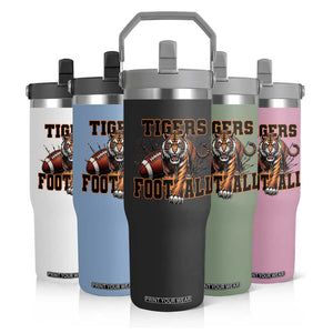 Bengal Tiger Football Flip Straw Tumbler Game Day Gift TS12 Print Your Wear