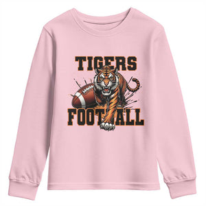 Bengal Tiger Football Youth Sweatshirt Game Day Gift TS12 Light Pink Print Your Wear