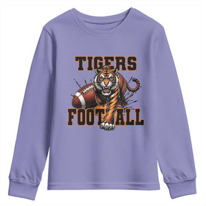 Bengal Tiger Football Youth Sweatshirt Game Day Gift TS12 Violet Print Your Wear