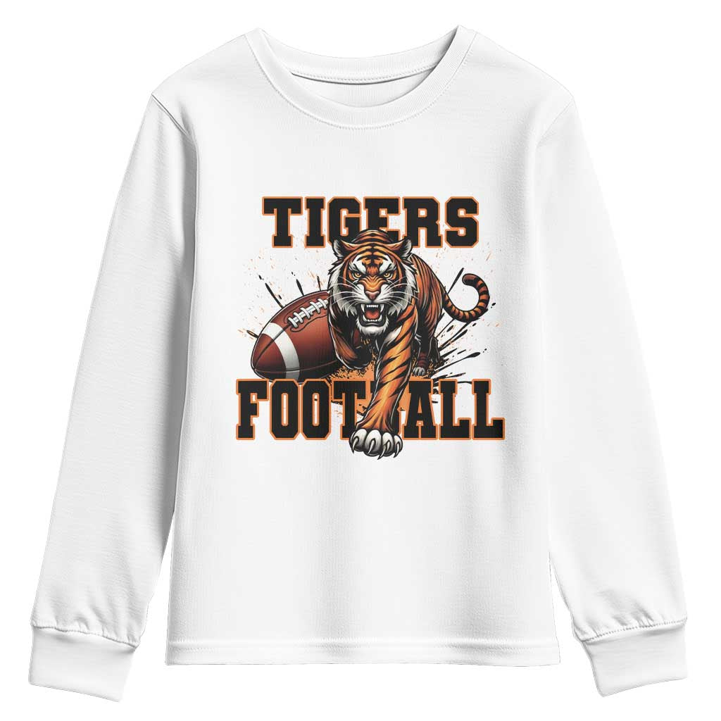 Bengal Tiger Football Youth Sweatshirt Game Day Gift TS12 White Print Your Wear