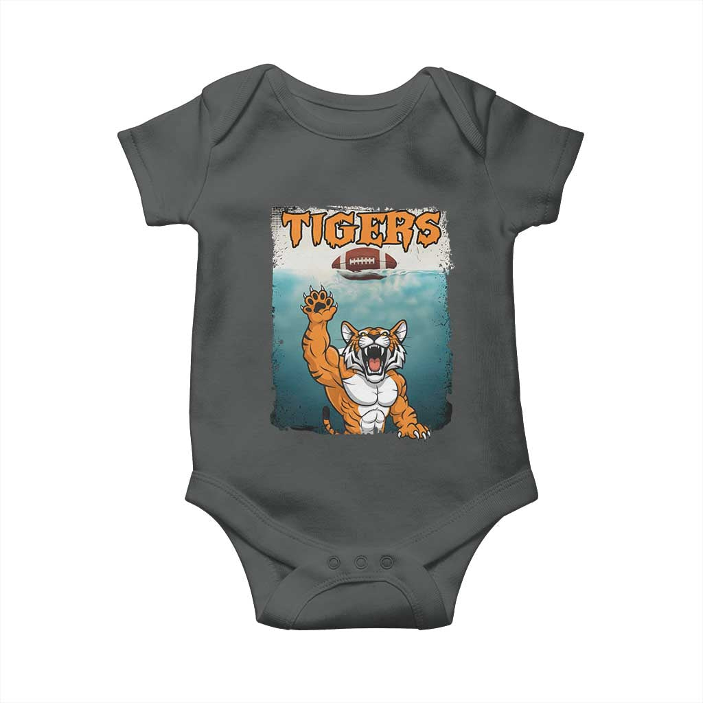 Bengal Tiger Football Baby Onesie Horror Parody Gift TS12 Dark Heather Print Your Wear