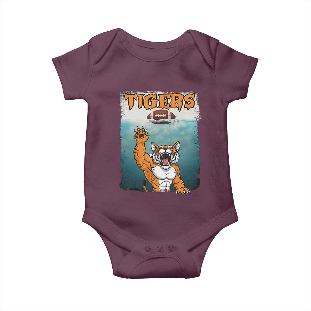 Bengal Tiger Football Baby Onesie Horror Parody Gift TS12 Maroon Print Your Wear