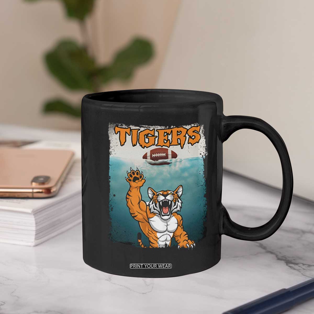 Bengal Tiger Football Coffee Mug Horror Parody Gift TS12 Print Your Wear