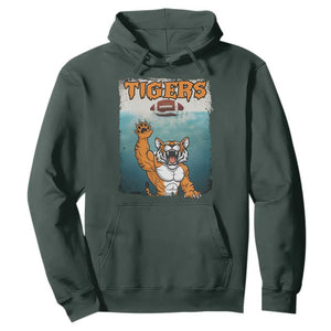 Bengal Tiger Football Hoodie Horror Parody Gift TS12 Dark Forest Green Print Your Wear