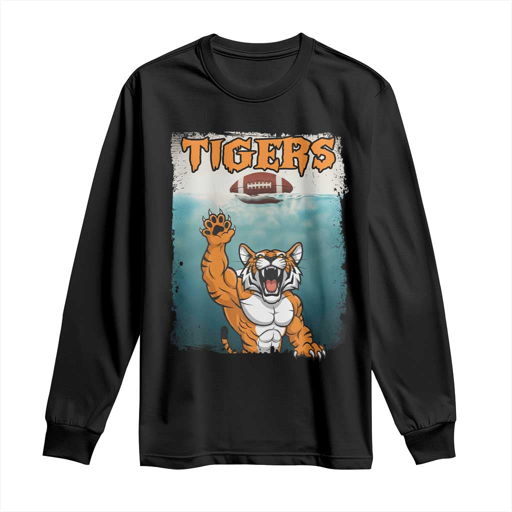 Bengal Tiger Football Long Sleeve Shirt Horror Parody Gift - Print Your Wear