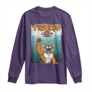 Bengal Tiger Football Long Sleeve Shirt Horror Parody Gift TS12 Purple Print Your Wear