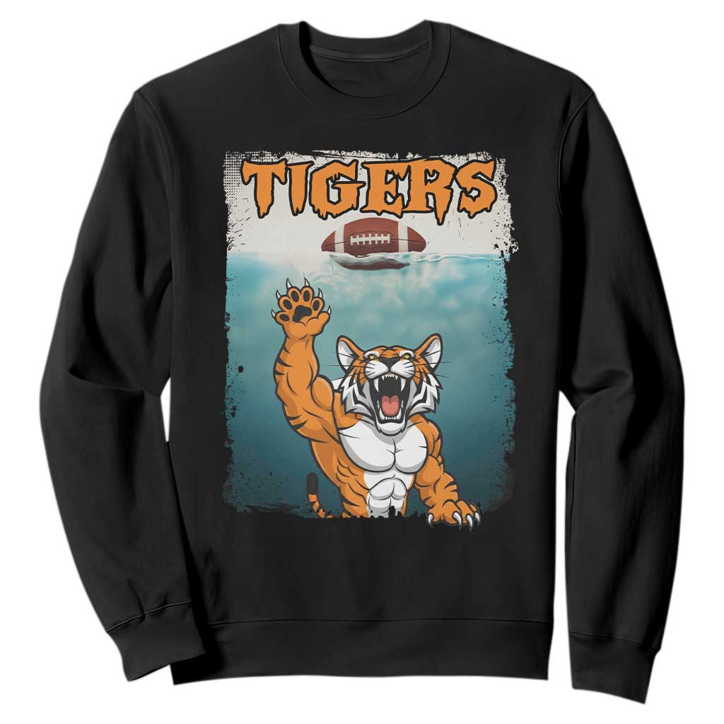Bengal Tiger Football Sweatshirt Horror Parody Gift TS12 Black Print Your Wear