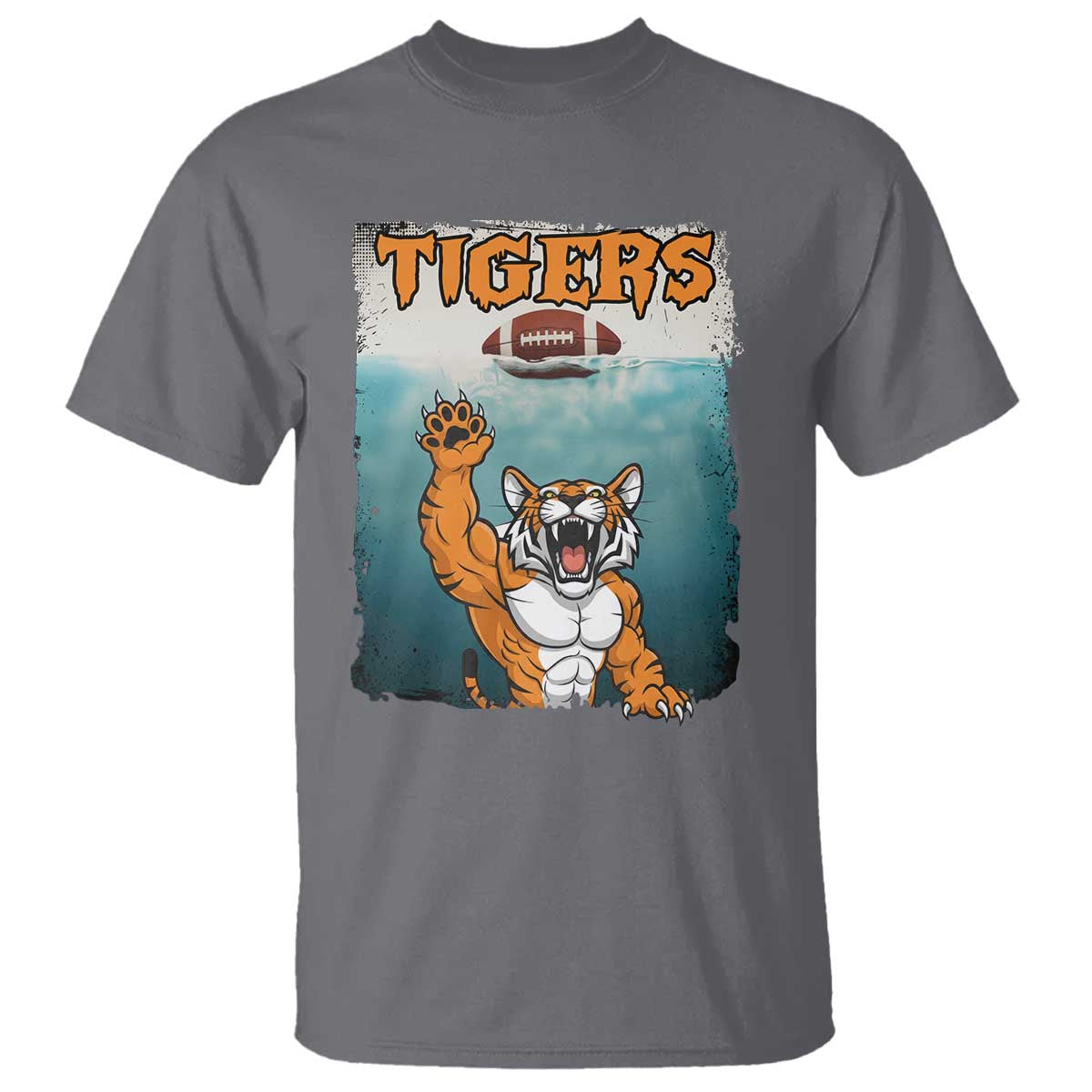 Bengal Tiger Football T Shirt Horror Parody Gift TS12 Charcoal Print Your Wear