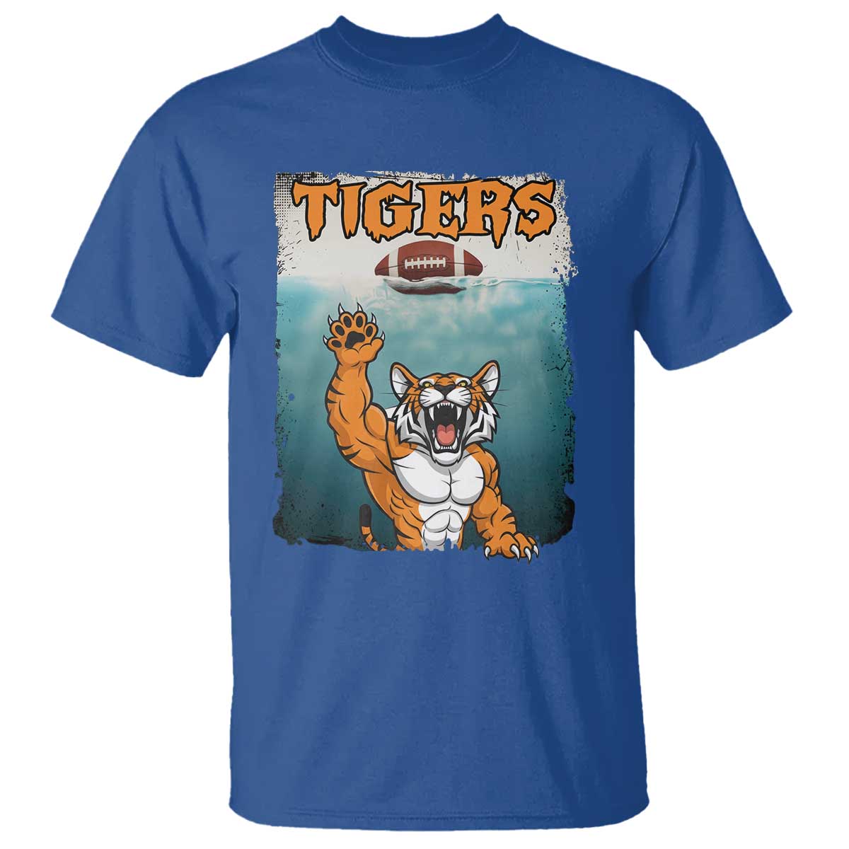 Bengal Tiger Football T Shirt Horror Parody Gift TS12 Royal Blue Print Your Wear